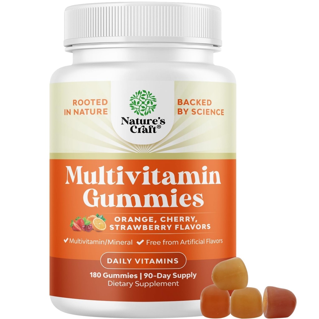 Mieszanka witamin D A C E B12 Cynk i Biotin - Gummy witaminy dla energii i zdrowia immunologicznego dla dorosłych - Nie-GMO Gluten Free i Halal - 180 Gummies
