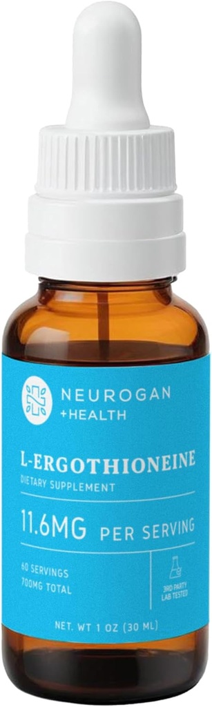 Neurogan L- Ergotioneine Liquid Supplement - 700 MG 60 Servings (1 OZ) - Wsparcie przeciwutleniające, Zdrowe Starzenie i Paliwo Mózgowe * - Made in USA