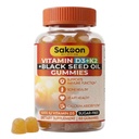 Żywienie Sakoon 5000 j.m. Witamina D3 K2 Suplement witaminy z olejem z czarnego nasion dla kości, zębów, mięśni i wsparcia immunologicznego, Non-GMO i gluten Free, 60 Gumy Chewables