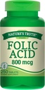 Nature 's Truth Folic Acid 800 Mcg 250 Tabs, 250 Count (Pack of 3)