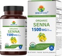Brieofood Organic Senna 1500mg, 45 Służenia, Wegetarianin, Gluten Free, 90 Tabletki wegetariańskie