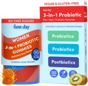 Pierwszy dzień Kobiety 3- in-1 Probiotyczne Gummie - Prebiotyczne + Probiotyczne + Suplement Postbiotyczny - Wsparcie Digestive & Oral Health, Immune Function & Energy Levels - 30- Day Supply