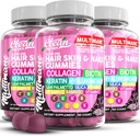 Multimane Kolagen Gummies z Biotin Keratin Hyaluronic Acid Bamboo Witamina A C Witamina D Witamina E Folate Saw Palmetto Silica B3 Witaminy Włosy Skóra i Nails Gummies przez Clean Nutra
