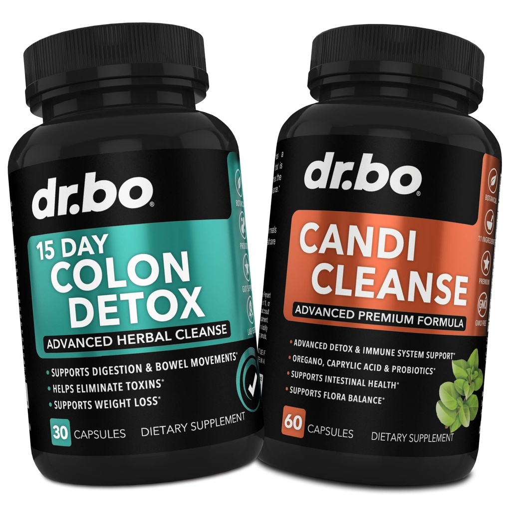 Colon Candi Cleanse Detox Support - Anti Overgrown & 15 Day Intestinal Cleanse Pills & Probiotic - Balance Control & Fast Acting Natural Laxative for Convestions Relief - Bowel Movel Gut Health