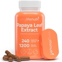 LongLifeNutri Papaya Leaf Extract Supplement 1,200mg per Serving - 240 Kapsułki wegetariańskie, 4-Miesiące dostaw, z Carica Papaya dla Daily Wellness, GMP Certified, Made in USA