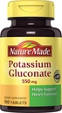 Nature Made Potasu Gluconate 550 mg, Suplement diety dla wsparcia zdrowia serca, 100 Hrabia (Pack of 3)