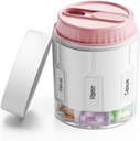 Daviky Pill Butelka Organizator, Suplement Organizator z 7 Duże kombinezony, Pill Dispenser podróży Okrągłe Pill Box z dwóch lidów