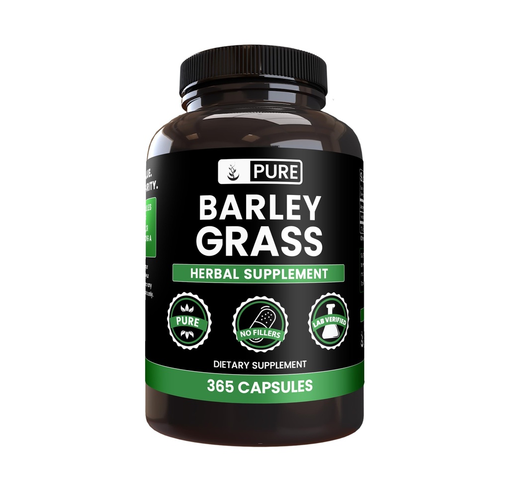 Pure Original Ingredients Barley Grass (365 Kapsułki) No Magnez Or Rice Fillers, Zawsze Czysty, Laboratorium zweryfikowane