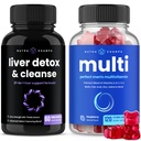 NutraChamps Liver Cleanse Detox kapsułki i (2- Pack) Men 's Multivitamin Gummies Bundle