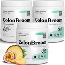 ColonBroom Pyllium Husk Proszek ze Stevia (Owoce Tropikalne) - Colon Cleanse for Bloating Relief & Gut Health - Colon Broom Fiber Proszek Drink - Wegan Fiber Powder Stevia Supplement, 150 Servings