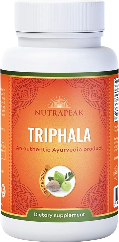 Triphala kapsułki - 2000mg - Ayurvedic Triphala Guggulu Mieszanka Made with Amla Haritaki Bibhitaki Proszek - 120 Kapsułki - Vegan Non-GMO Soy Free Gluten Free