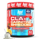 BPI Sports CLA + Carnitine Shredded - Przelicz komórki tłuszczowe do energii i wspiera Lean Muscle, Boost Metabolizm - Niestymulant L- Karnityna Suplement - Owoce Punch (14.1 oz. / 50 Służenie)