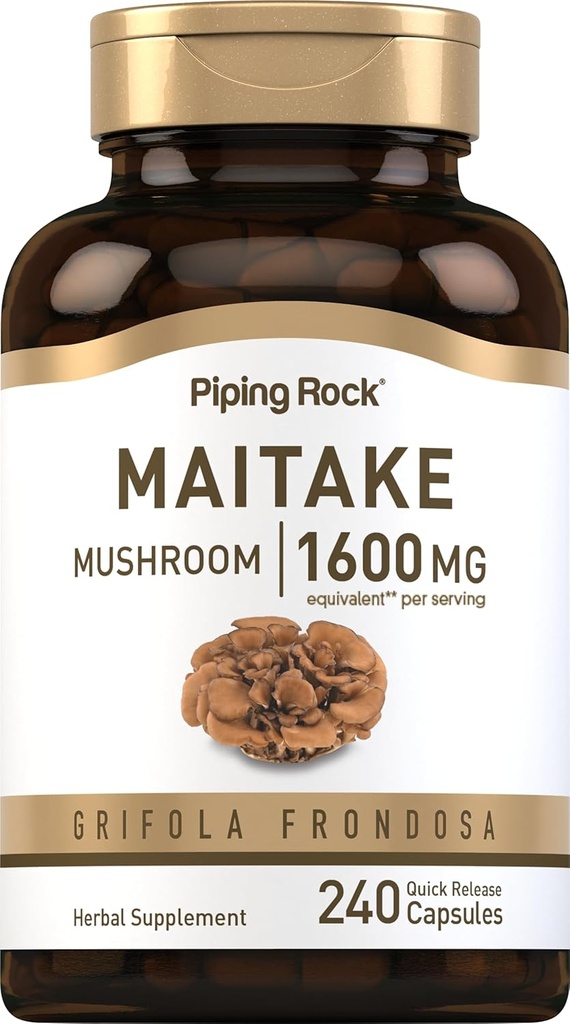 Piping Rock Maitake Mushroom Extract 124; 1600mg 124; 240 Kapsułki 124; Herbal Supplement Supplement 124; Non-GMO, Gluten Free