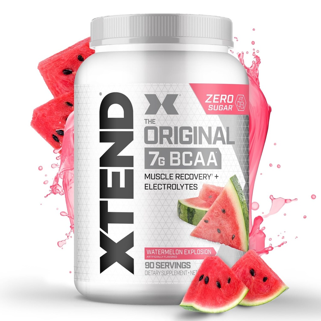 Xtend Original BCAA Powder 7g BCAA i 2,5g L- glutamina, Sugar Free Post Workout Muscle Recovery Drink with Amino Acids for Men & Women, 90 Servings