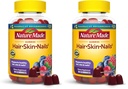 Nature Made Hair Skin and Nails with Biotin 2500 mcg, Suplement diety dla zdrowych włosów, skóry i paznokci Wsparcie, 90 Gumies, 45 Day Supply (Pack of 2)