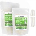 XPRS Nutra Vegan Rozmiar 1 Rozdzielone kapsułki - 100 Odliczanie jasnych Premium Puste kapsułki Rozdzielone w workach - Tabletki 1 Puste do napełniania suplementu DIY