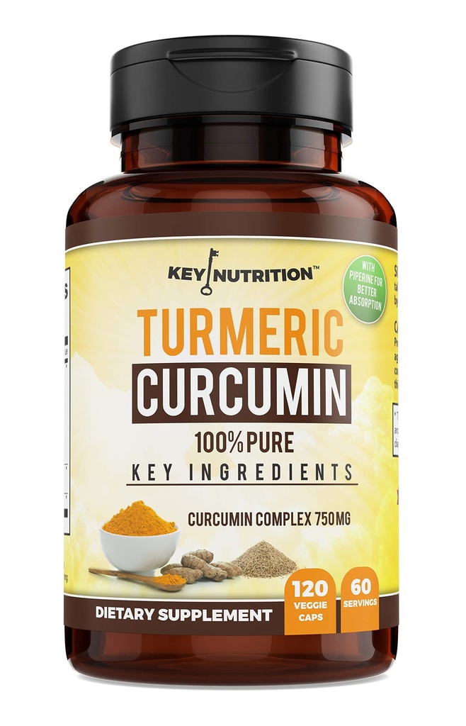 Kurkumina kurkuminowa z piperyną, 100% Czysta - 120 Kapsułek