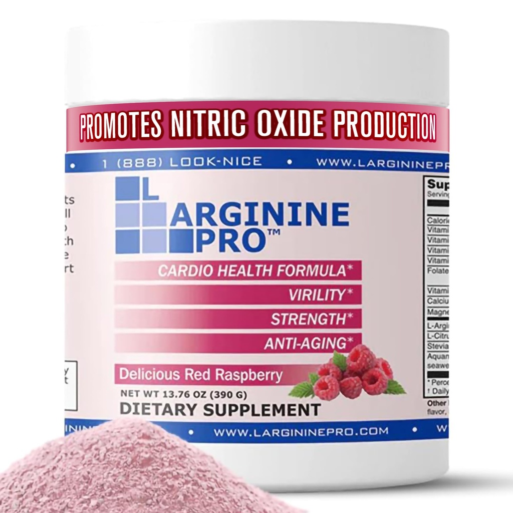 L- ARGININE PRO PHARE 124; 5 500 mg L- arginina Plus L- cytrulina 1,100mg proszek malinowy dodatek do mieszania napojów do zwiększonej produkcji tlenku azotu