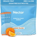 Nectar Energy Booster - Kofeina organiczna, B12 & Elektrolity - Bezcukrowe & Zero Calorie - Zdrowa kawa, Napoje energetyczne i Soda alternatywna - Nawodnienie i suplement energetyczny (Pomarańcza 30 Pakiety proszkowe)