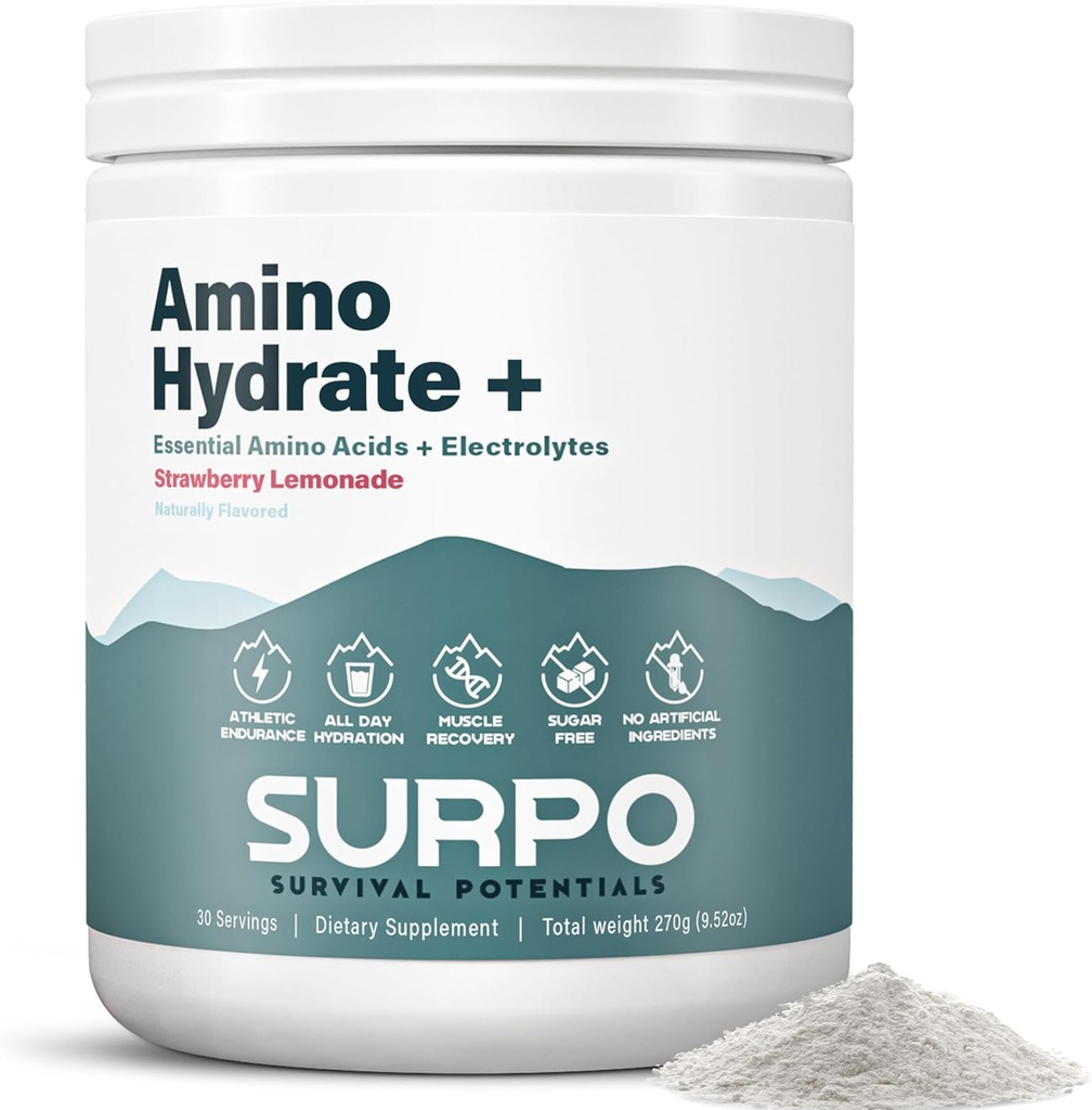 Esencjonalny Acids Supplement & Sugar Free Electrolytes Powder - Keto EAA + BCAA Amino Energy Powder - BCAA Electrolyte Hydration Powder Drink for Post Workout Odzysk mięśni i wzrost, 30 Służenie