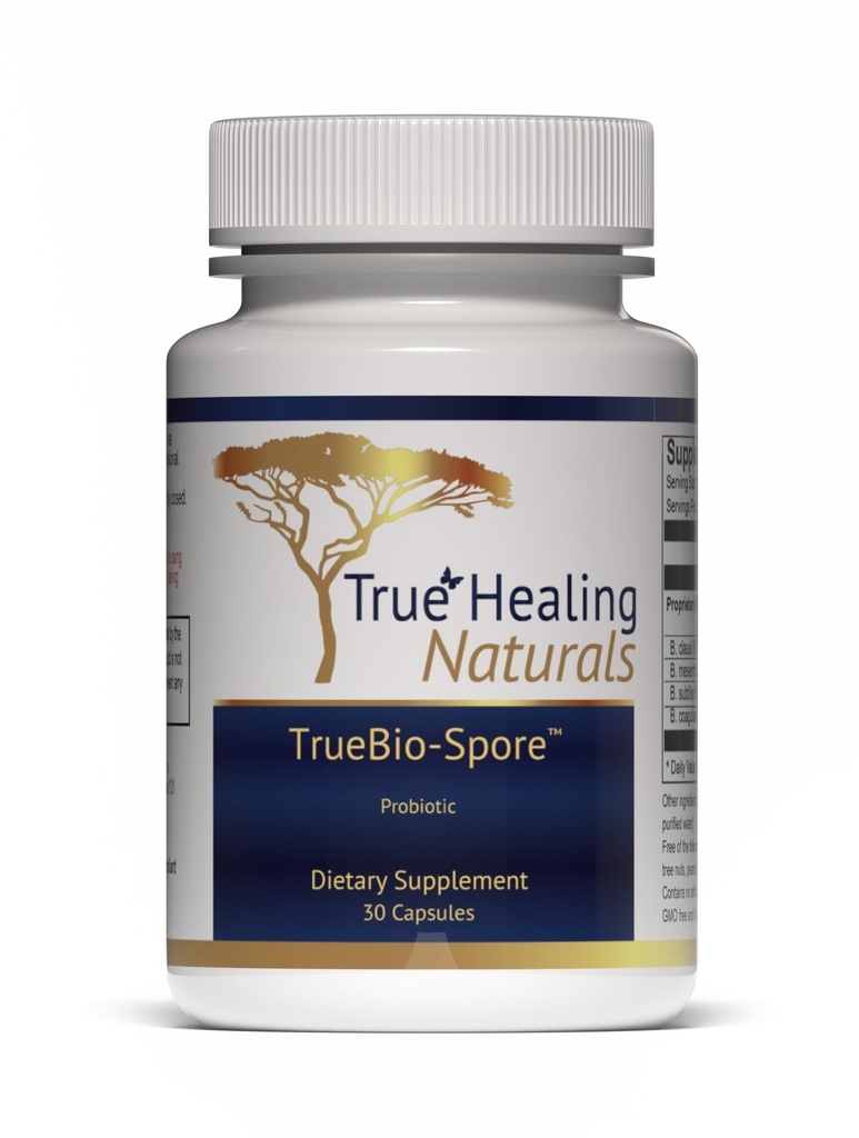 True Healing Naturals - TrueBio- Spore - Suplement Probiotyczny - Resilent and Powerful with 50 Billion CFU of Probiotic - 30 kapsułki