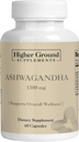 Aszwagandha z Black Pepper 124; Suplement ziołowy dla Ulgi stresowej, Wzmacnianie nastrojów, System immunologiczny, Funkcja kognitywna, Regulacja hormonalna 124; Poziomy Cholesterolu 124; NieGMO 124; Gluten- Free 124; 60 Kapsułki