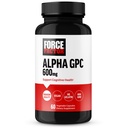 FORCE FACTOR Alpha GPC Suplement mózgu dla pamięci i ostrości, Mood Supplement Supplement z Alpha GPC 600mg, Premium Jakość, Wegan, Non-GMO, 60 Kapsułki