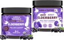 Llama Naturals Real Fruit Sambucus Elderberry Gummies dla dzieci i dorosłych 124; No Added Sugar Cane, Wegan, Organiczne wsparcie immunologiczne 124; Cynk & Natural Witamina C Gumme- oparte na plantacji, Żawkowe Gummeje dla Whole Fa