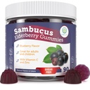 Purify Life Sugar-Free Gummies Elderberry z witaminą C & Cynk dla dorosłych i dzieci, Suplement wsparcia immunologicznego dla zdrowia układu oddechowego, Sambucus Elderberry Antioksydant Gummies - Wegan, 90 Hrabia