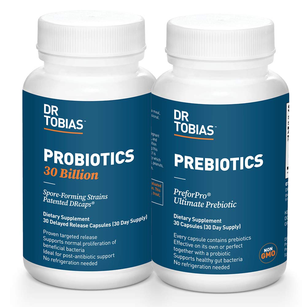 Dr. Tobias Probiotyka 30 Miliard & Prebiotyki Wsparcie trawienie & Gut Zdrowie