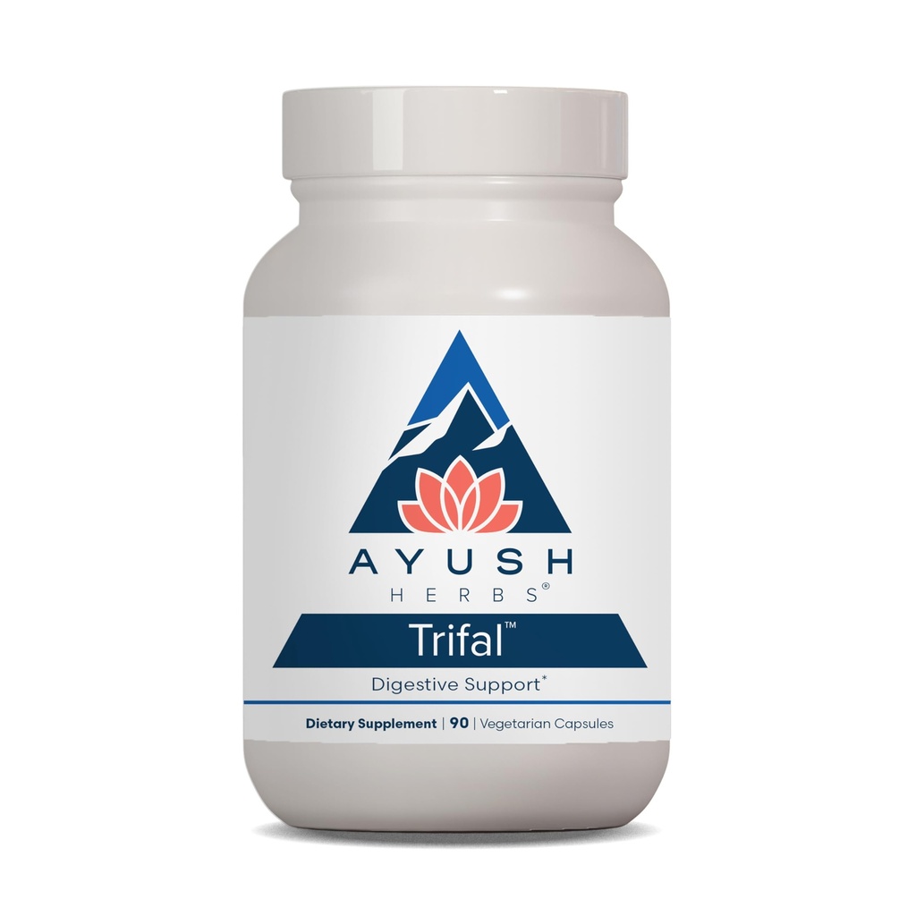 Ayush Herbs Trifal Digestive Support z Amla - Suplement Triphala dla kobiet i mężczyzn, Promotes Balanced Trawienie, Antyoksydant bogaty, Made with Organic Ingredients - 90 Kapsułki wegetariańskie (1 Hrabia)