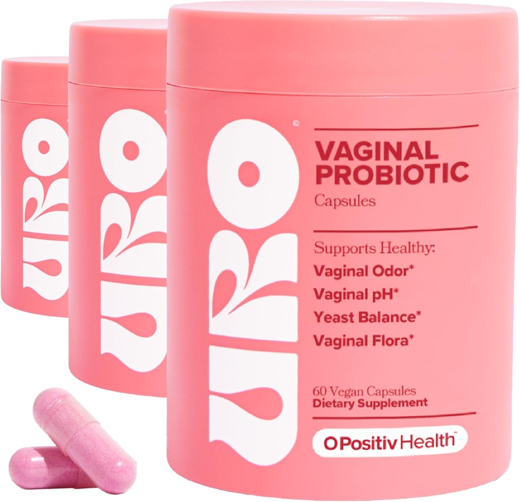 O Pozytiv URO Probiotyki waginalne dla kobiet Równowaga z prebiotykami i Lactobacillus Probiotic Blend - Suplement do zdrowia waginalnego - Promowanie zdrowego zapachu waginalnego & kwiatu waginalnego, 60 Ilość (Opakowanie po 3)