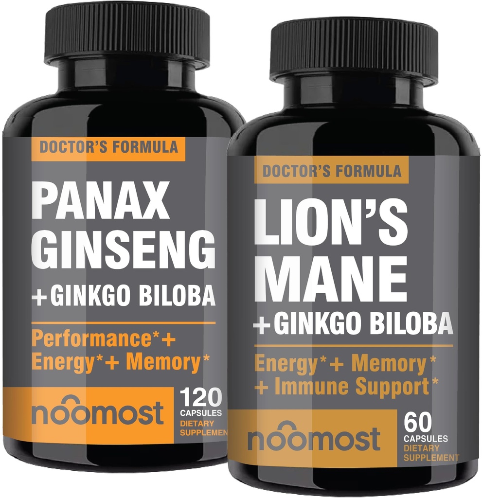 Nomost Koreański Red Panax z Lions Mane Suplementy z Ginkgo biloba dla zdrowego welfy i stylu życia.