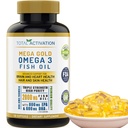 Omega 3 Fish Oil Supplement - 2000mg z EPA DHA & Witamina E - Potrójne wsparcie siłowe dla mężczyzn i kobiet - 120 Easy Swallow Softgels