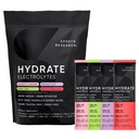 Sports Research ® Hydrate Electrolytes Powder Packets - Wolny od cukru i naturalnie pachnący z witamin, minerałów i wody kokosowej - Wspiera nawadnianie - 32 Pakiety - Pakiety odmiany