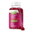 Viteey Kolagen Gummies z Biotin Gummies do skóry włosa i paznokci Witaminy - Biotin i Kolagen Suplementy dla kobiet i mężczyzn - Wegan, Gluten- Free - 60 Count