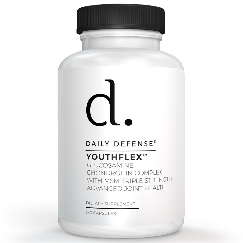 Glukozamina z Chondroitin & MSM Joint Supplement - Joint Supplement for Men & Women 's Mobility & Flexibility - 180 Kapsułek, Youthflex Glukozamina Complex, Made in USA