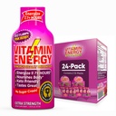 Witamina Energia B12 11 000% Dodatkowa energia strzał Pink Berry 24 Pack, 260mg naturalna kofeina, B12 & B6, Nootropowe Focus, Witalność, Zero Cukier, Gluten- Free, Wegan, Kosher, 1.93 fl oz