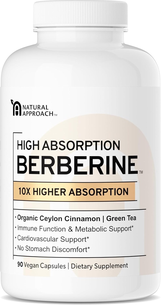Wysoka absorpcja Berberine Phytosome - 10X Więcej Biodostępności 124; Wsparcie Metaboliczne dla kobiet i mężczyzn 124; Ceylon Cynamon + Green Tea Extract 124; Berberis Aristata Supplement