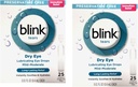 Blink Tears Preservative Free Lubricating Eye Drops, Natychmiastowa i Długotrwała ulga dla suchych oczu, 25 Fiolki Sterylne Single- Use, 0,01 FL OZ (0,4 ml) Każdy (opakowanie po 2)