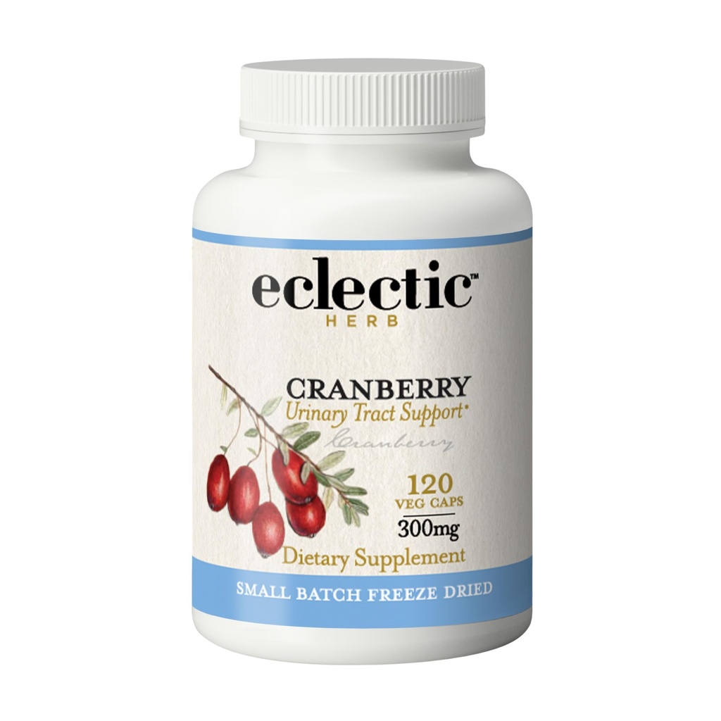 Eclectic Herb - Premium Freeze Suche Kapsułki żurawinowe 124; Urynary Tract Support 124; Cranberry Supplement for Urnary Tract Health 124; Organic, Non-GMO, Vegan (120 CT 124; 300 mg)