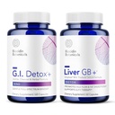 Biocidin G.I. Detox + Gentle Binder & Liver GB + Wsparcie dla wątroby pęcherzyka żółciowego - Pomoc Optymalizacja Toxin Usuwanie i trawienie tłuszczu - Aktywowany Węgiel, Zeolit, TUDCA & Gorzkie zioła (2 Produkty)