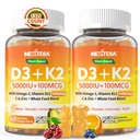 Witamina D3 K2 Gumiaki 5000j. m. / 10 000 j. m. z Omega-3 250mg + K2 (MK- 7) 100µg - 5X Wchłanianie Niż standardowy D3K2, Witamina C, Cynk i 5 Warzyw organicznych, Wspiera wytrzymałość kości i zębów, immunologiczne