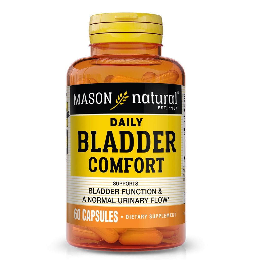 MASON NATURAL Codzienne Bladder Comfort, 30, Day Supply z wapniem, Nasiona dyni, & Zarazki sojowe do wspierania normalnej funkcji pęcherza