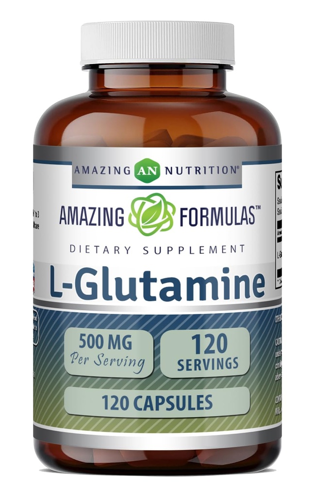Amazing Supples L- glutamine Amino Acid Supplement Equipment 124; 500 Mg Equipment 124; Capsules Equipment 124; Non-GMO Equipment 124; gluten- Free Equipment 124; Made in USA (1 Pack Equipment 124; 120 Count)