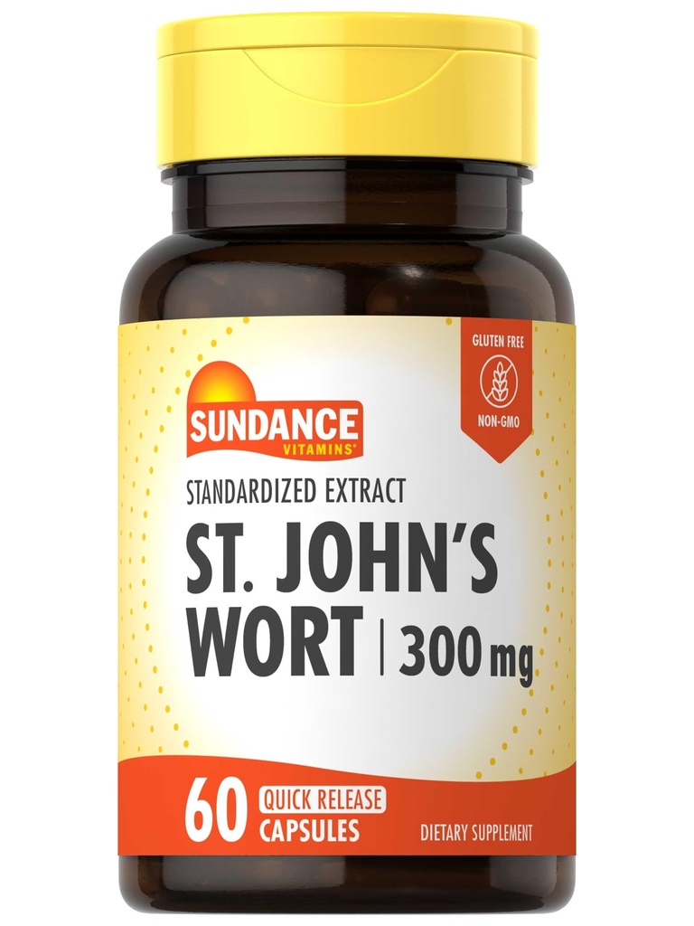 Sundance St. John 's Kapsułki 124; 300 mg 124; 60 Hrabia 124; Non- GMO i Gluten wolny standardowy ekstrakt