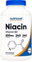 Nutricost Niacyna (Witamina B3) 500 mg, 240 Kapsułki - z Flushing, Non-GMO, Gluten Free