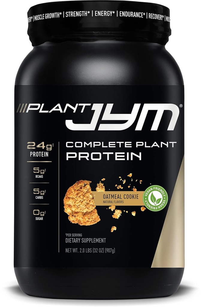 Zakład JYM Owsianka Cookie Gourmet Wolne białko roślinne do odzysku, 5g BCAA, Laktoza wolna, Gluten wolny dla mężczyzn i kobiet 2lbs