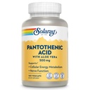 SOLARAY Kwas pantotenowy 500mg - Witamina B 5 dla Coenzyme- Produkcja i energia Metabolizm, Włosy, Skóra, i Nails Support - Wegan, Laboratorium zweryfikowane, 60- Day Guarantee - 100 Słupki, 100 WegCaps