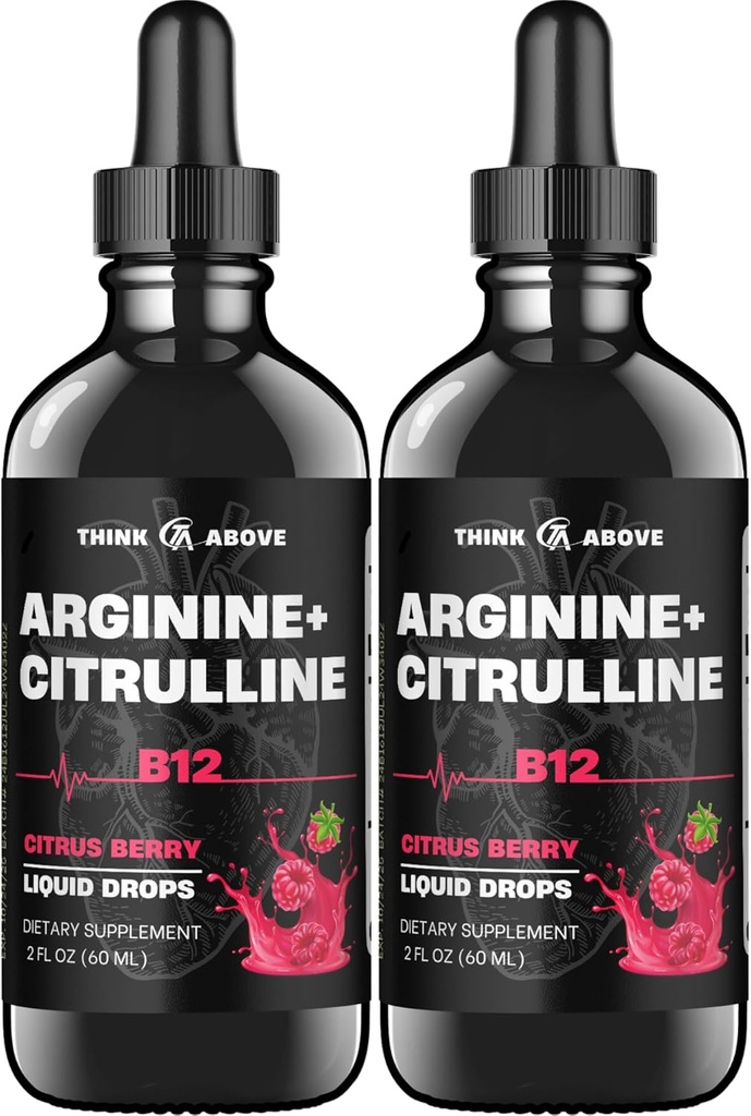 L- Arginina + L- Cytrulina + B12 Krople płynne, Citrus Berry Flavor, 2 fl oz, Opakowanie po 2